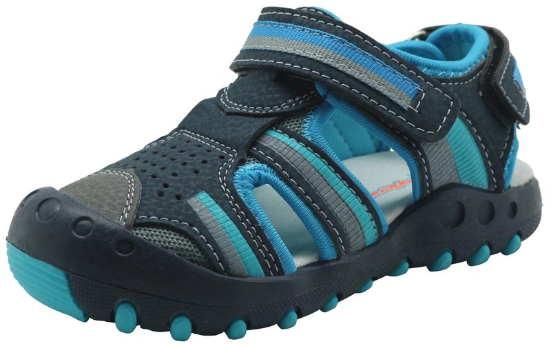 Apakowa kid's Boy's Summer Outdoor Athletic Double Strap Closed-Toe Water Sandals (Toddler/Little Kid) (Color : Navy/Blue, Size : 6 M US Toddler) - Image 1
